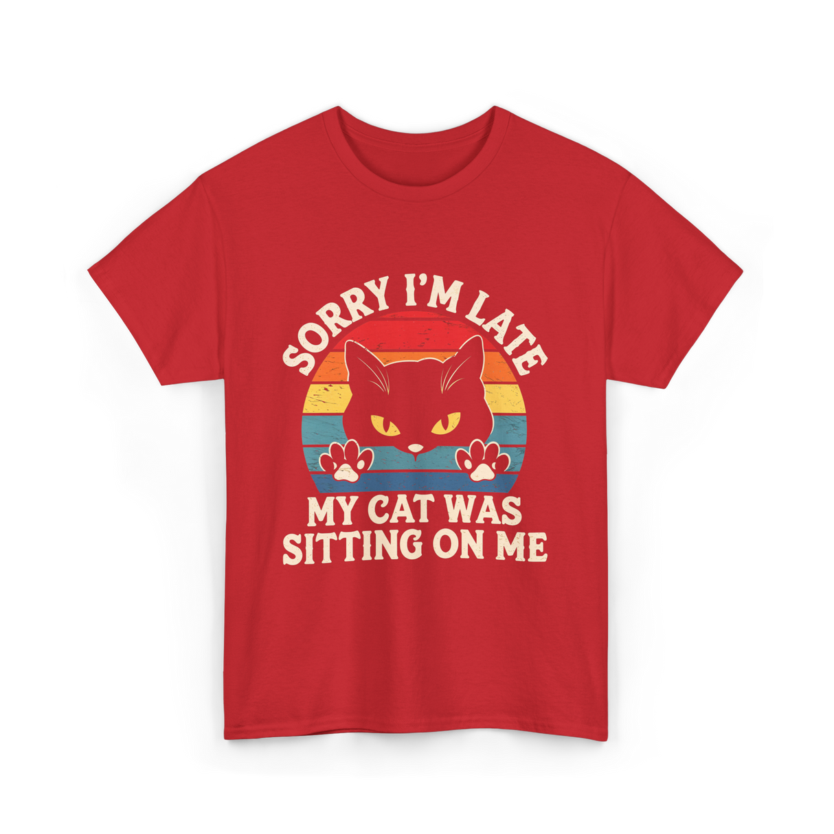 Sorry I'm Late Cat Lover T-Shirt - Red