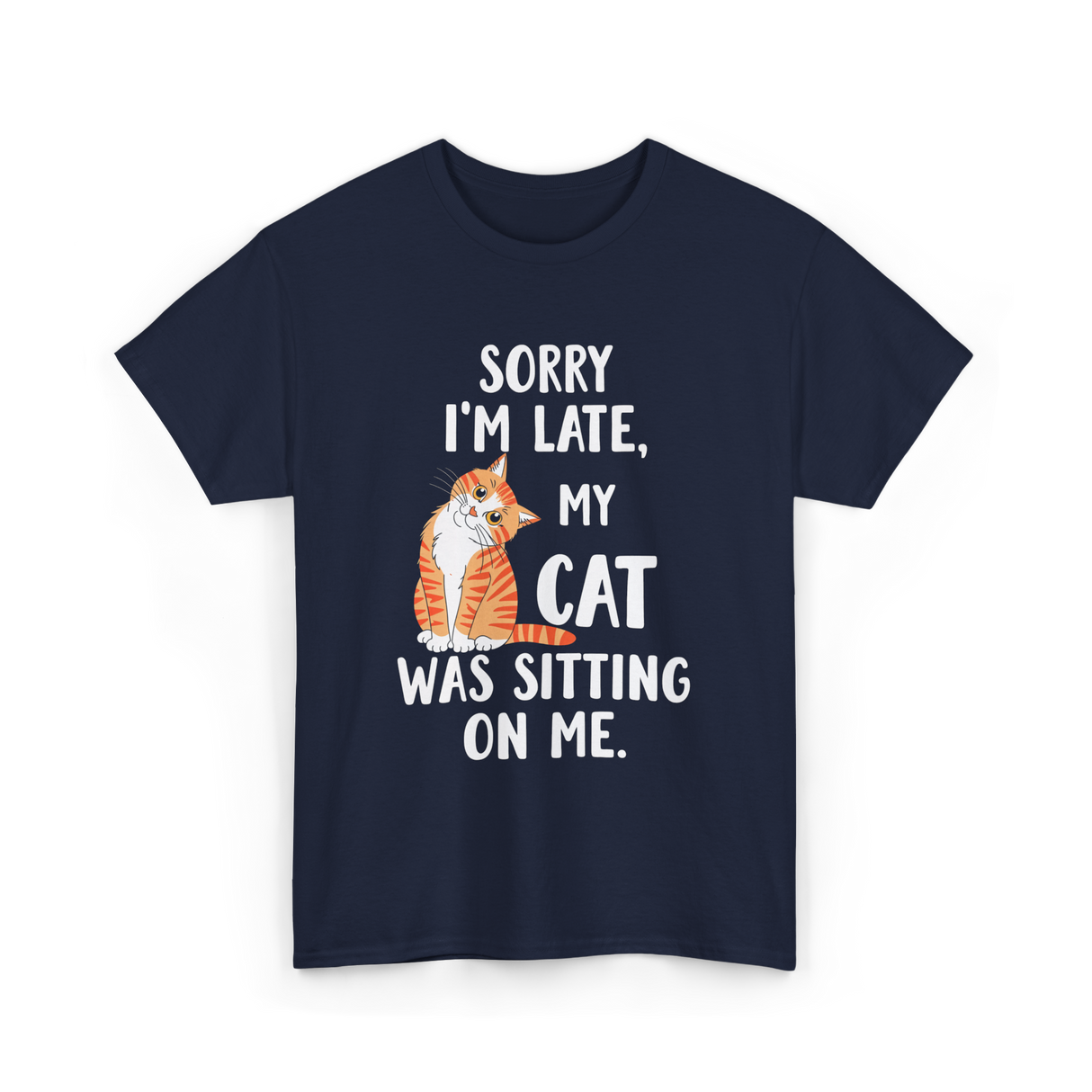 Sorry I'm Late Cat T-Shirt - Navy