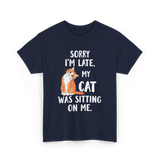 Sorry I'm Late Cat T-Shirt - Navy