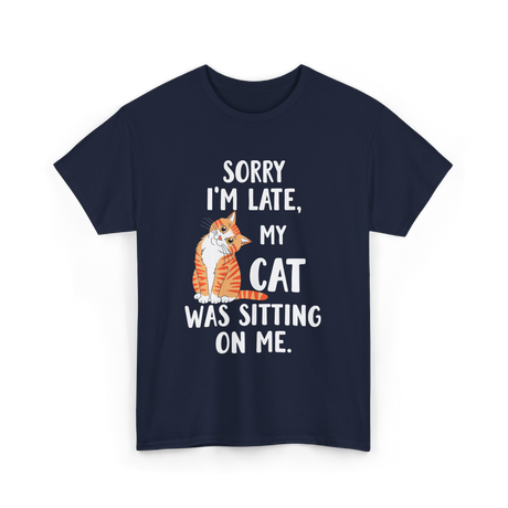 Sorry I'm Late Cat T-Shirt - Navy