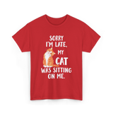 Sorry I'm Late Cat T-Shirt - Red