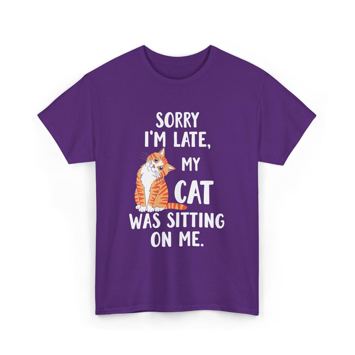 Sorry I'm Late Cat T-Shirt - Purple