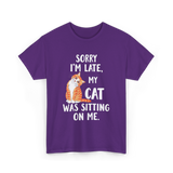 Sorry I'm Late Cat T-Shirt - Purple