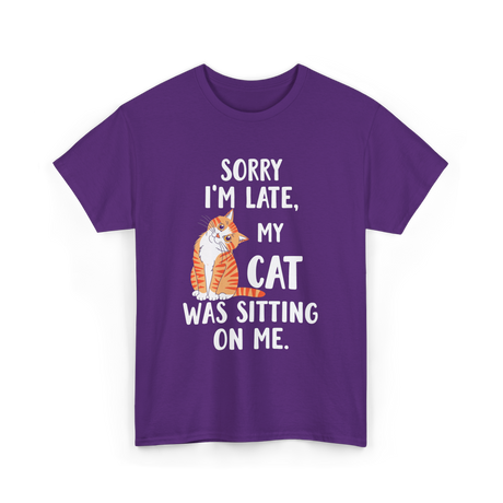 Sorry I'm Late Cat T-Shirt - Purple