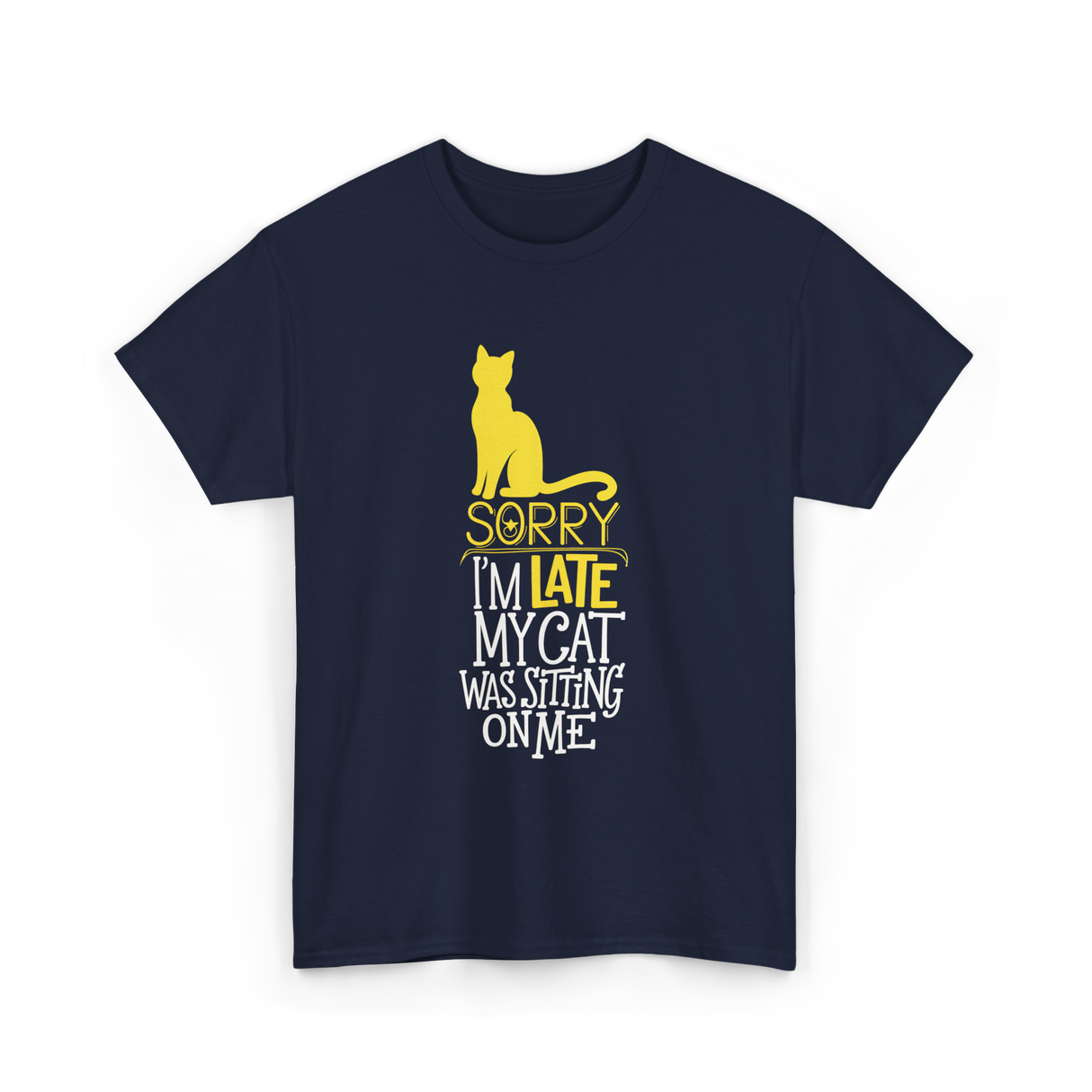 Sorry I'm Late Cat T-Shirt - Navy