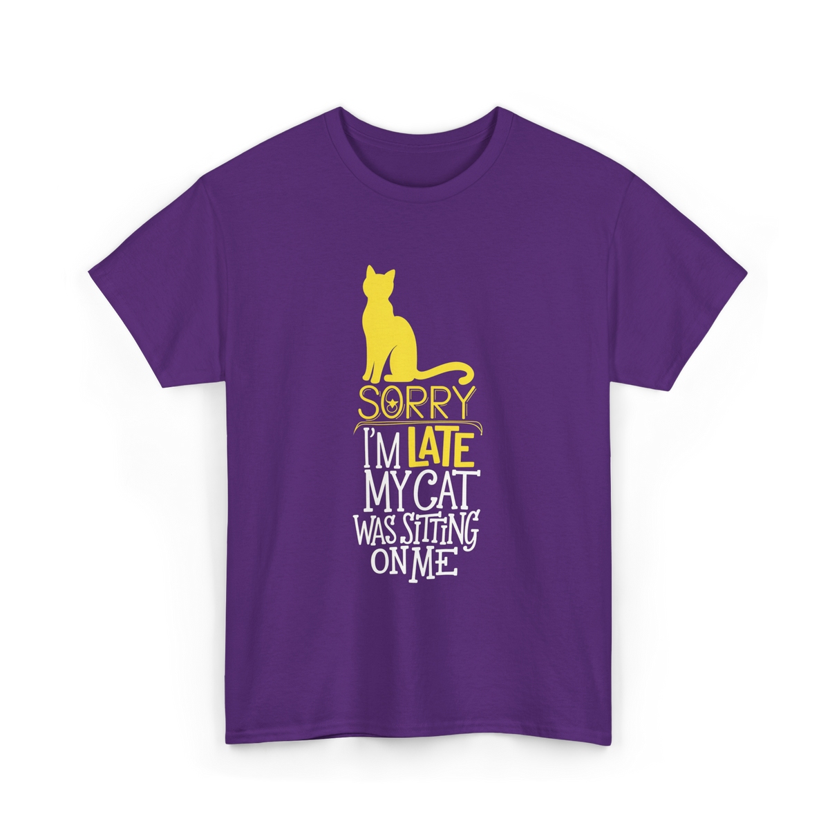 Sorry I'm Late Cat T-Shirt - Purple