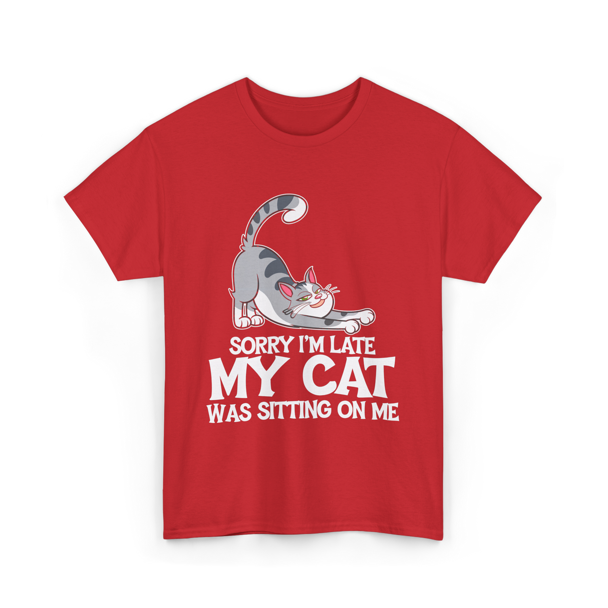 Sorry I'm Late My Cat T-Shirt - Red