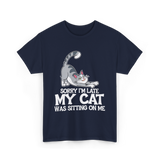 Sorry I'm Late My Cat T-Shirt - Navy