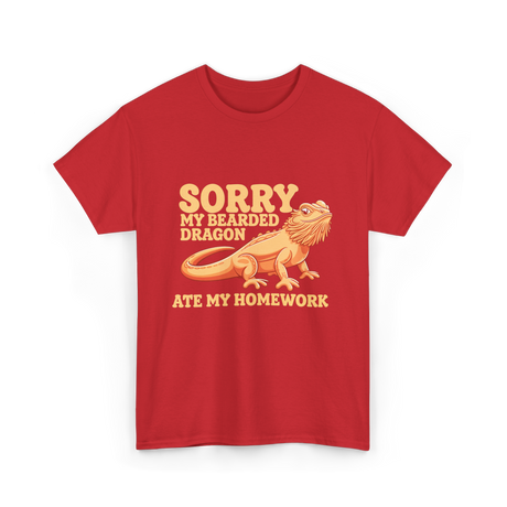 Sorry My Bearded Dragon Bearded Dragon T-Shirt - Red