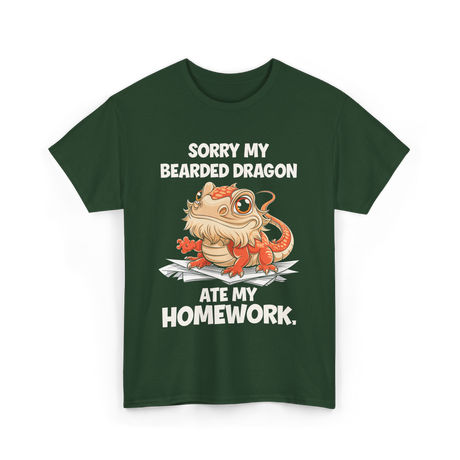 Sorry My Bearded Dragon Lizard T-Shirt - Forest Green