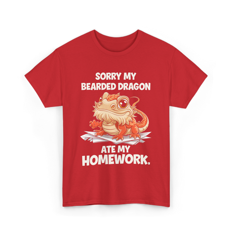 Sorry My Bearded Dragon Lizard T-Shirt - Red