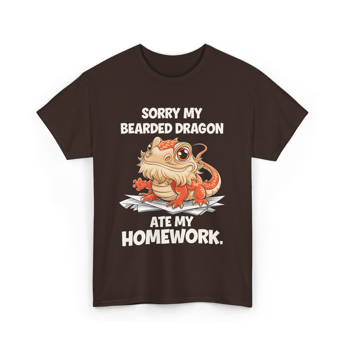 Sorry My Bearded Dragon Lizard T-Shirt - Dark Chocolate