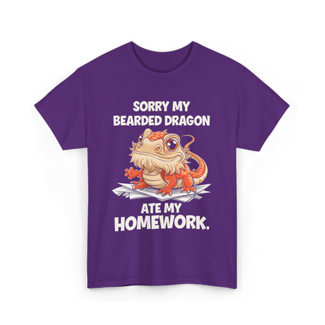 Sorry My Bearded Dragon Lizard T-Shirt - Purple