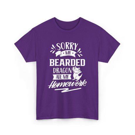 Sorry My Bearded Dragon Pet Reptile T-Shirt - Purple