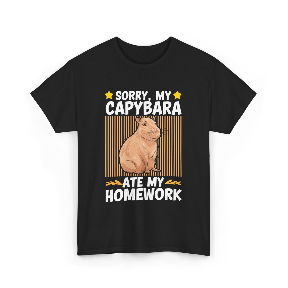 Sorry My Capybara Homework Capybara T-Shirt - Black