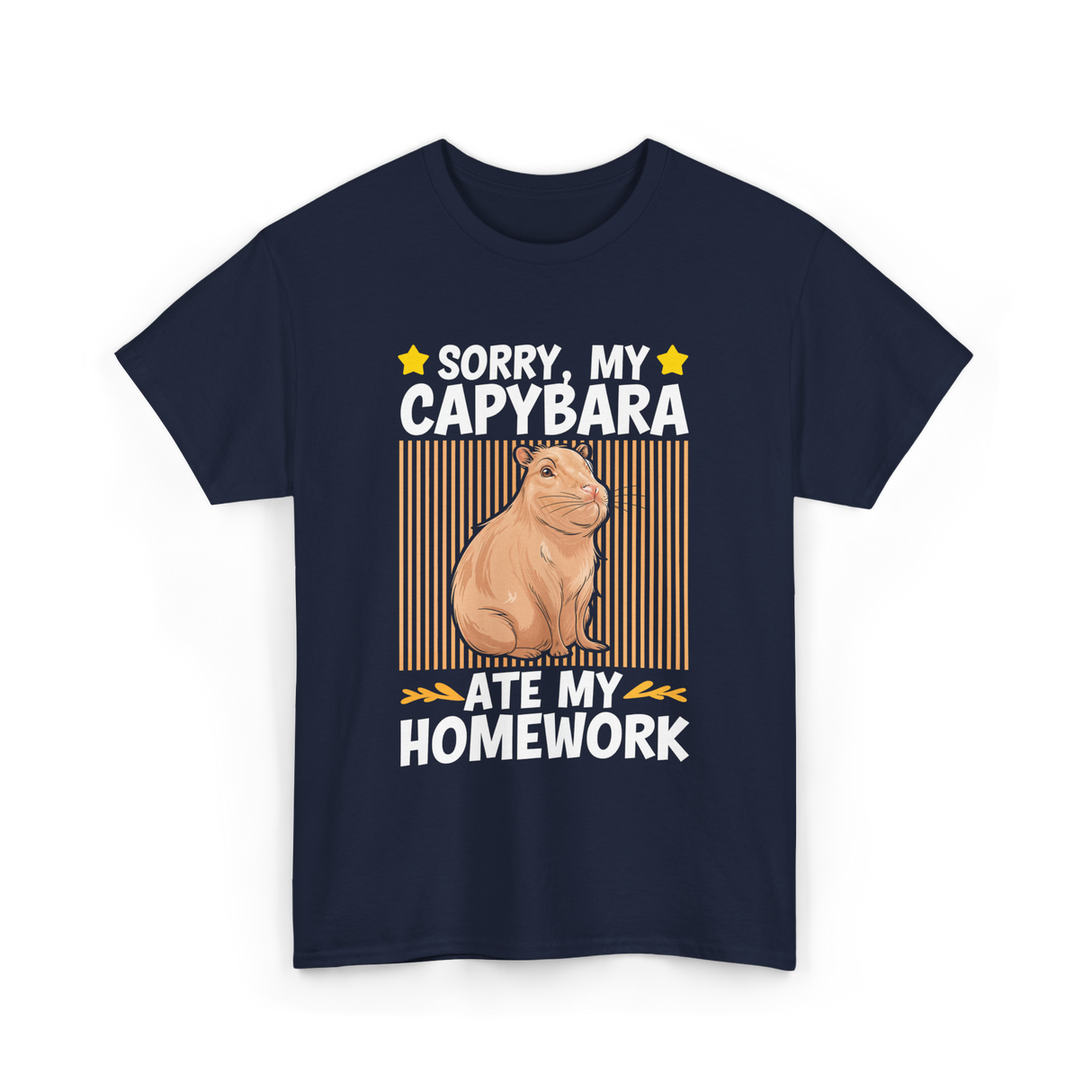 Sorry My Capybara Homework Capybara T-Shirt - Navy