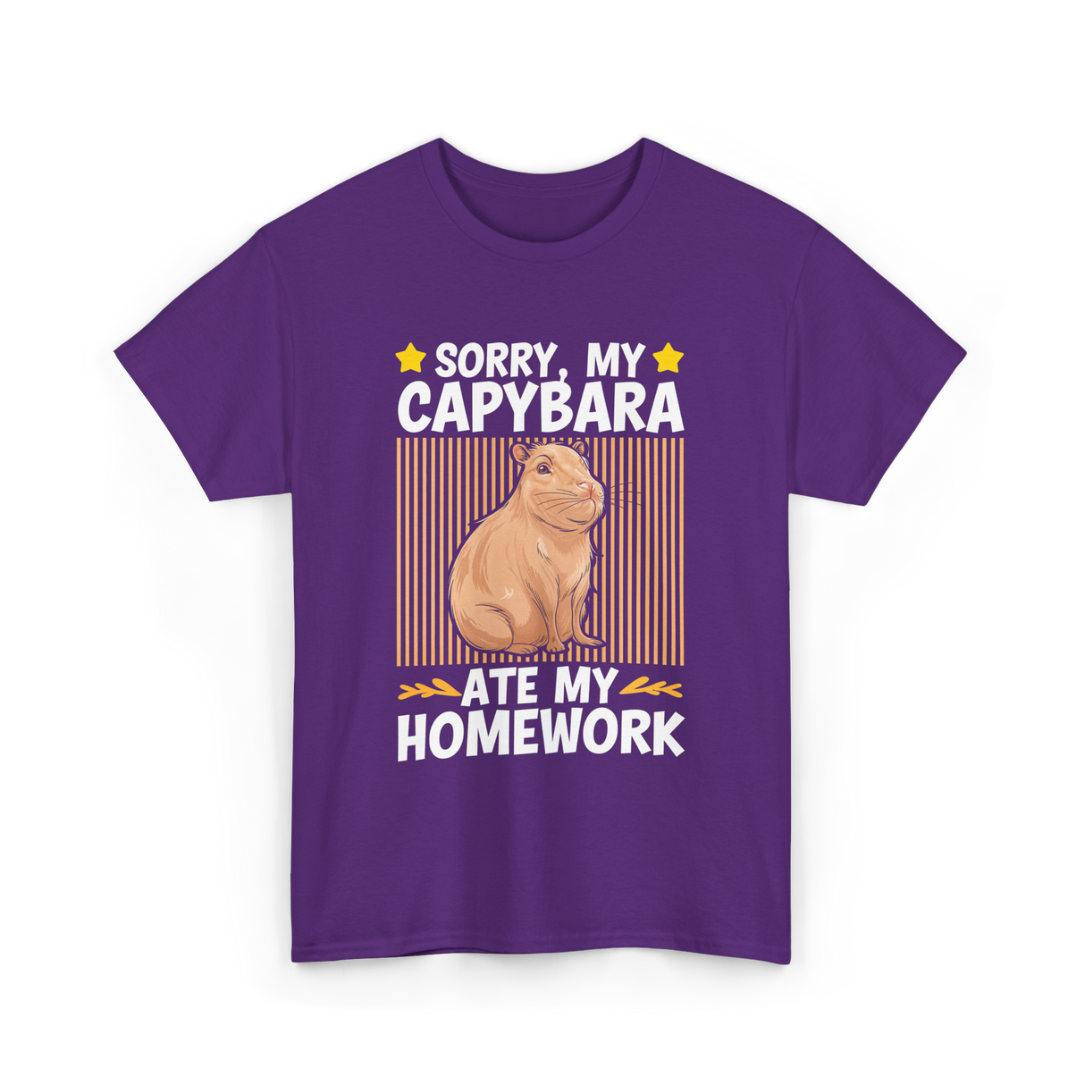 Sorry My Capybara Homework Capybara T-Shirt - Purple