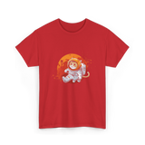 Space Cat Astronaut Kanji T-Shirt - Red