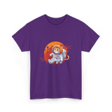 Space Cat Astronaut Kanji T-Shirt - Purple