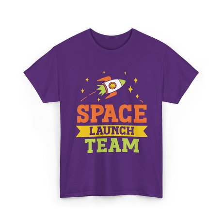 Space Launch Team Space Exploration T-Shirt - Purple