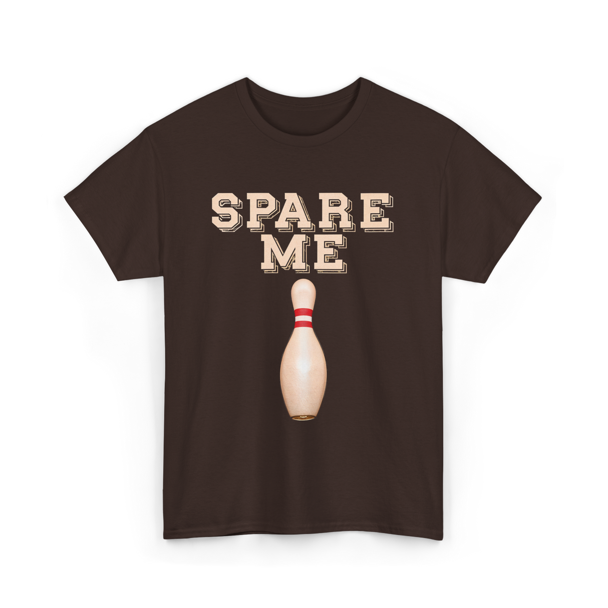 Spare Me Bowling Bowler T-Shirt - Dark Chocolate