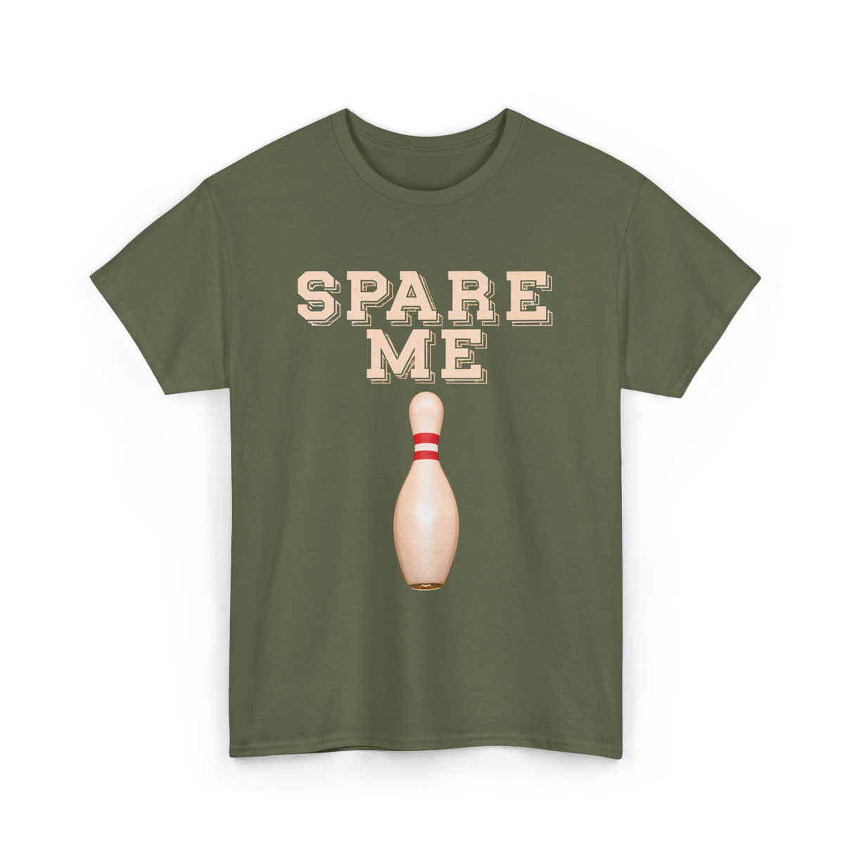 Spare Me Bowling Bowler T-Shirt - Military Green