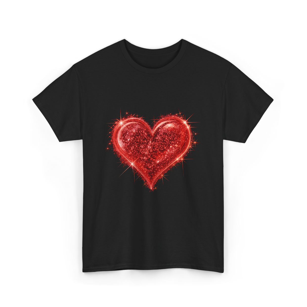 Sparkling Heart Love T-Shirt - Black