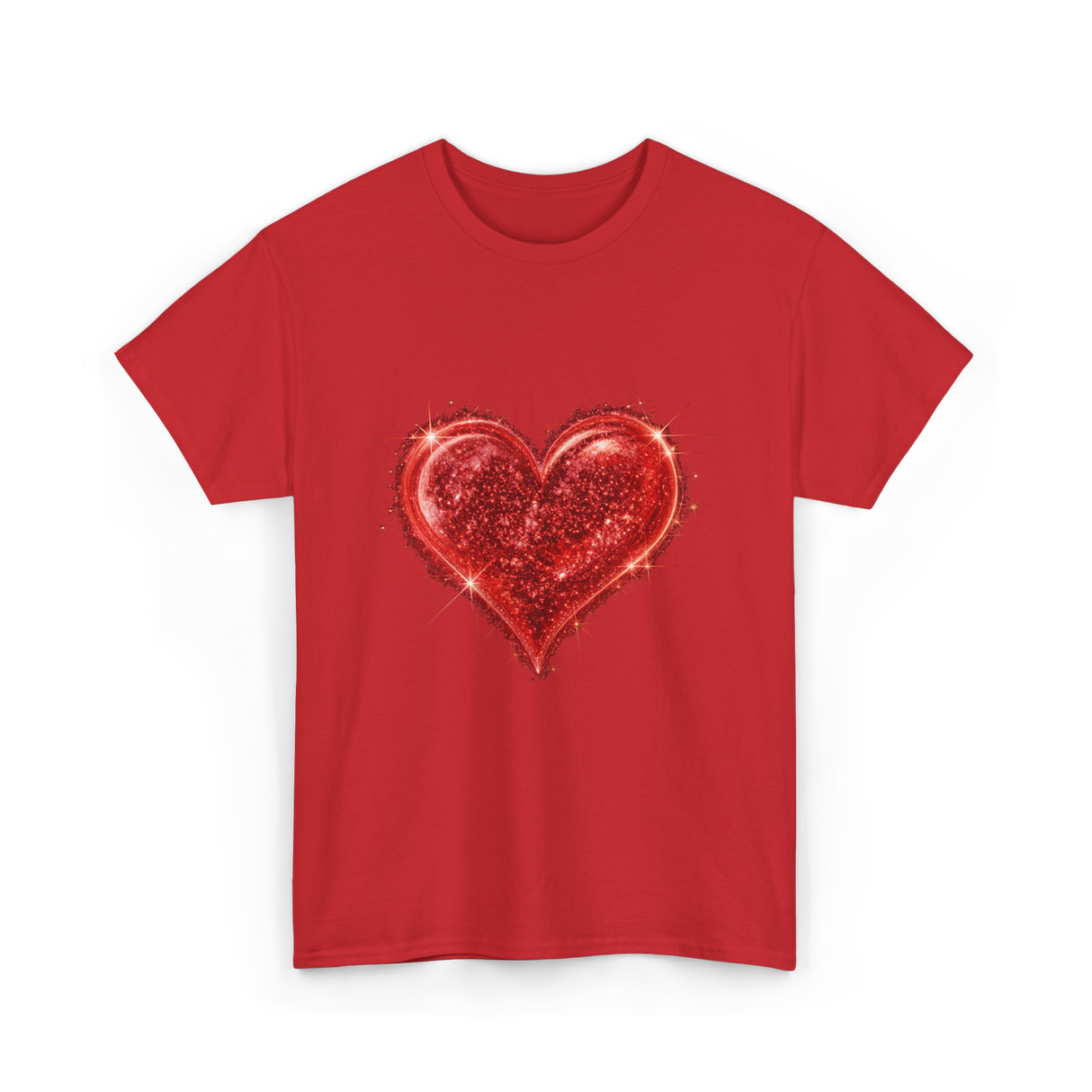 Sparkling Heart Love T-Shirt - Red