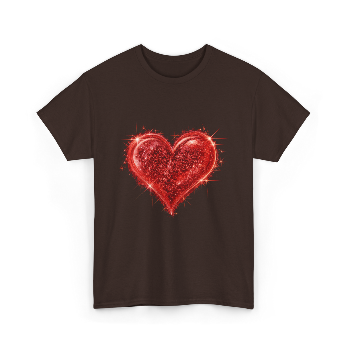 Sparkling Heart Love T-Shirt - Dark Chocolate