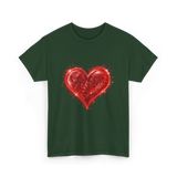 Sparkling Heart Love T-Shirt - Forest Green