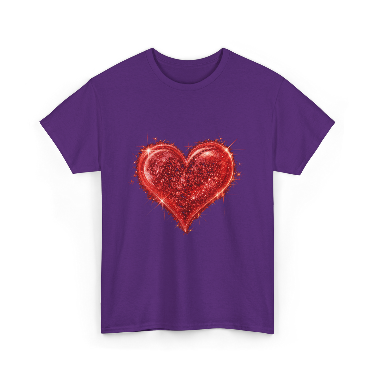 Sparkling Heart Love T-Shirt - Purple