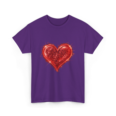 Sparkling Heart Love T-Shirt - Purple