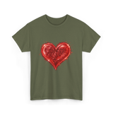 Sparkling Heart Love T-Shirt - Military Green