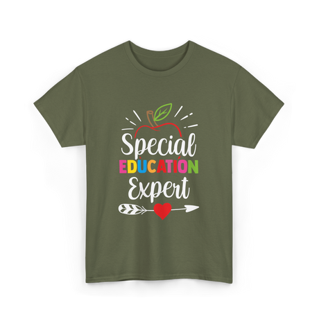 Special Education Expert Teacher Awareness T-Shirt - Military Green