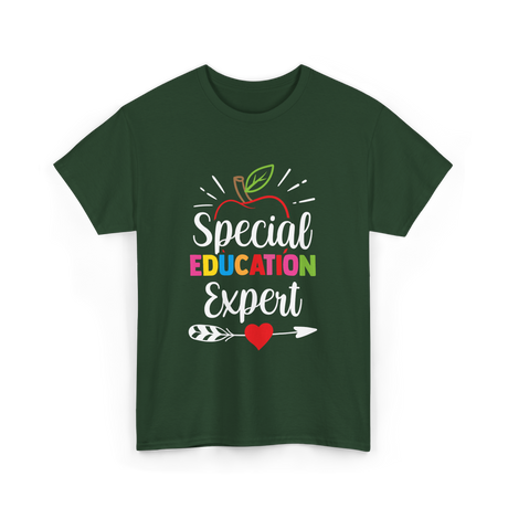 Special Education Expert Teacher Awareness T-Shirt - Forest Green