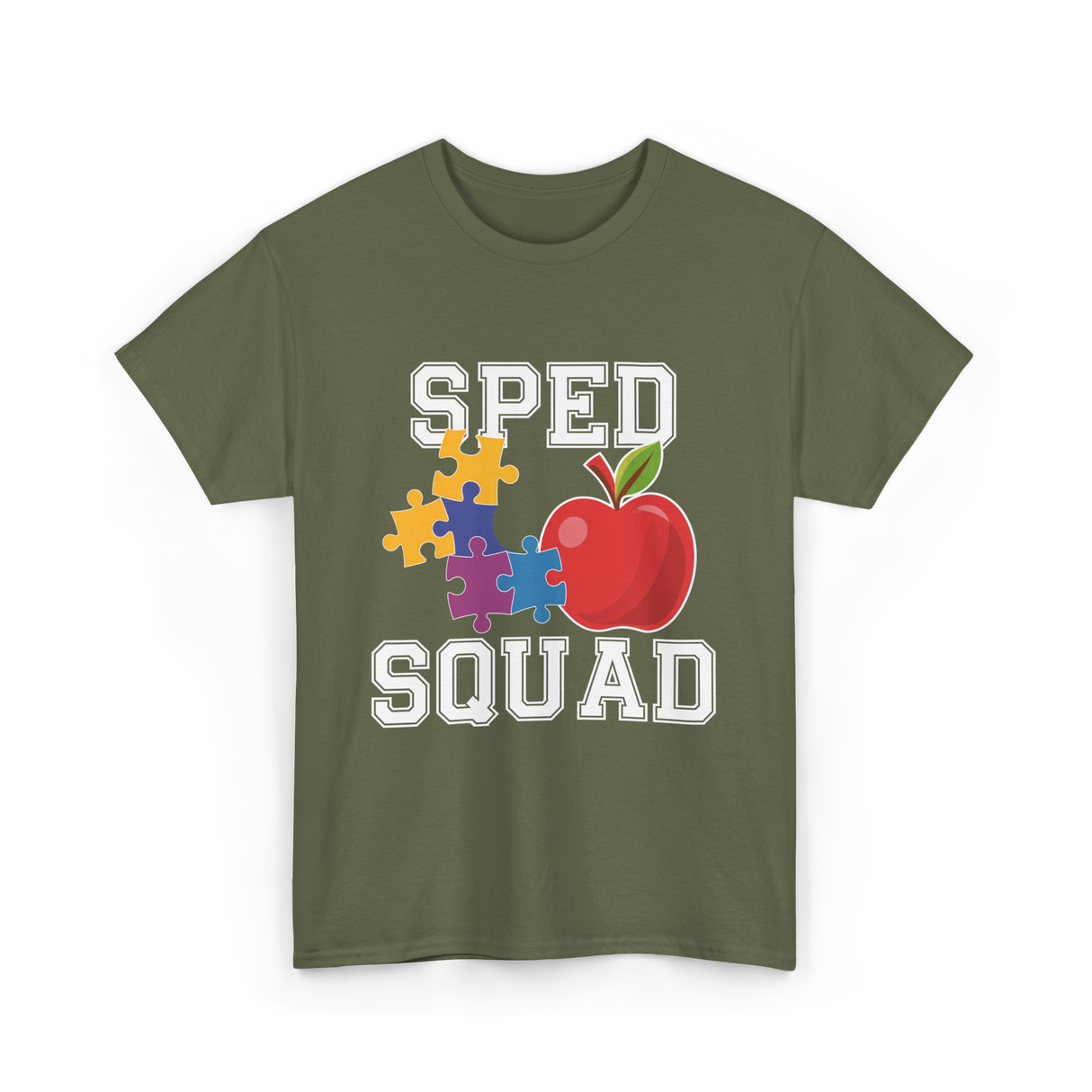 SPED Squad Special Education Teacher T-Shirt - Military Green