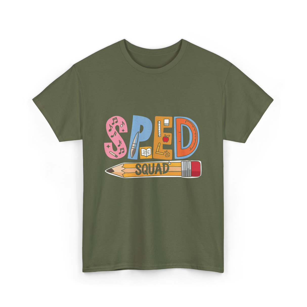 SPED Squad Special Education Teacher T-Shirt - Military Green