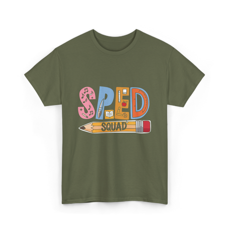 SPED Squad Special Education Teacher T-Shirt - Military Green