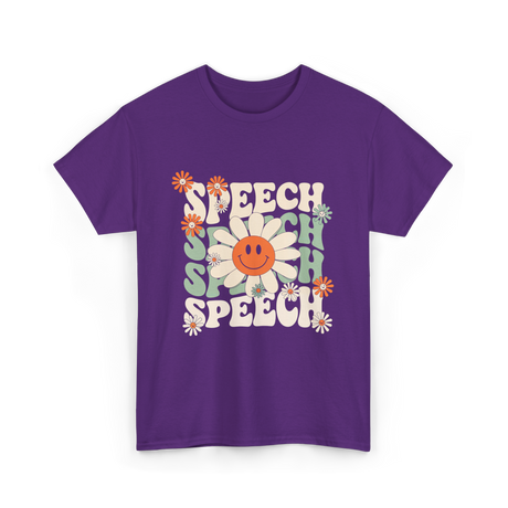 Speech Flowers Speech Therapy T-Shirt - Purple