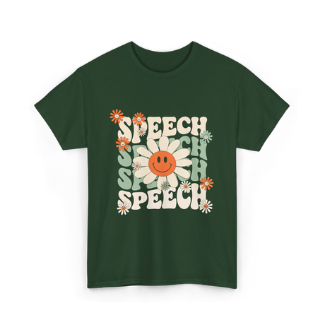 Speech Flowers Speech Therapy T-Shirt - Forest Green