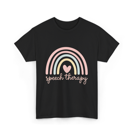 Speech Therapy Rainbow SLP T-Shirt - Black