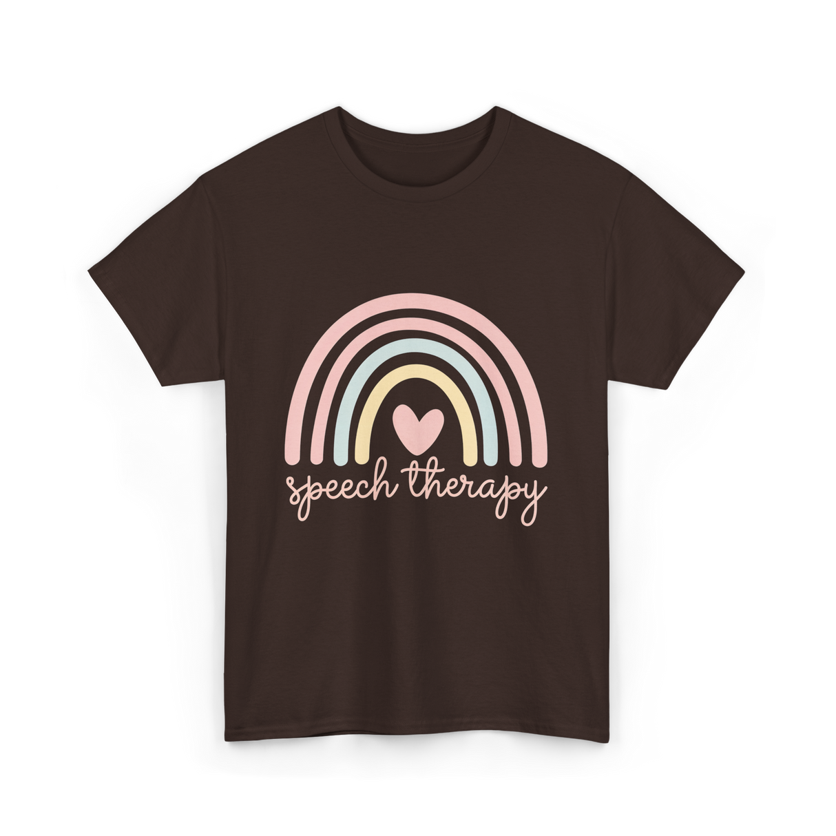 Speech Therapy Rainbow SLP T-Shirt - Dark Chocolate