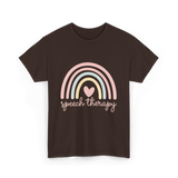 Speech Therapy Rainbow SLP T-Shirt - Dark Chocolate