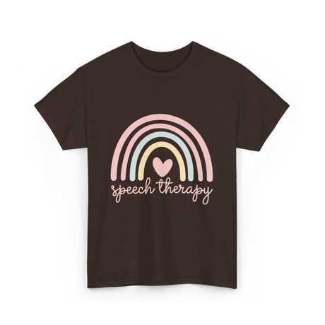 Speech Therapy Rainbow SLP T-Shirt - Dark Chocolate