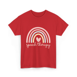 Speech Therapy Rainbow SLP T-Shirt - Red