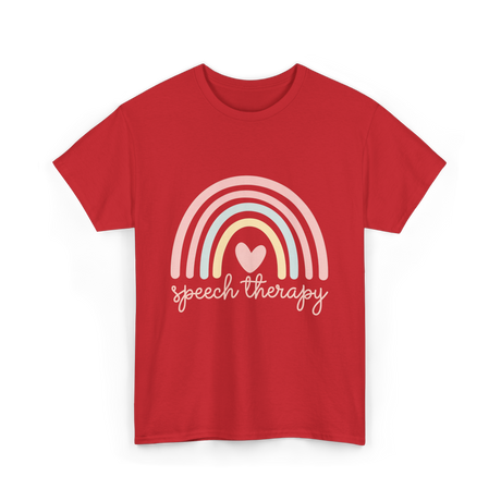 Speech Therapy Rainbow SLP T-Shirt - Red