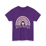 Speech Therapy Rainbow SLP T-Shirt - Purple