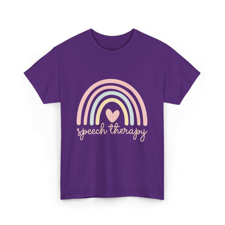 Speech Therapy Rainbow SLP T-Shirt - Purple