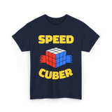 Speed Cuber Speedcubing Cube T-Shirt - Navy