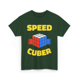 Speed Cuber Speedcubing Cube T-Shirt - Forest Green